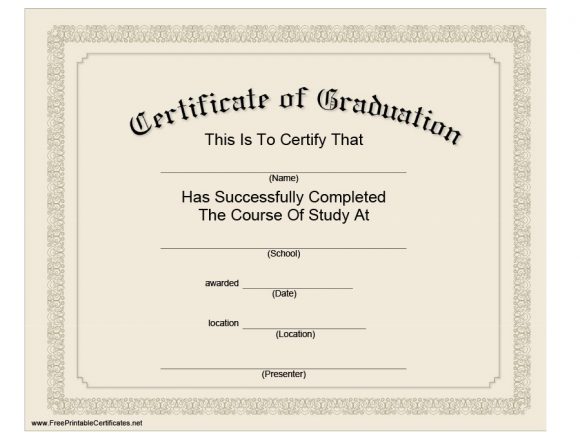 College Graduation Certificate Template