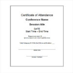 Conference Certificate Of Attendance Template