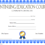 Continuing Education Certificate Template