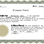 Corporate Share Certificate Template