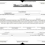 Corporate Share Certificate Template