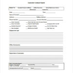 Customer Contact Report Template