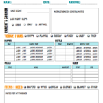Daycare Infant Daily Report Template