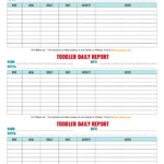 Daycare Infant Daily Report Template