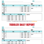 Daycare Infant Daily Report Template