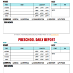 Daycare Infant Daily Report Template