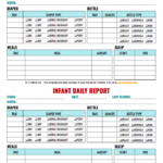 Daycare Infant Daily Report Template