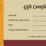 Dinner Certificate Template Free