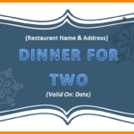 Dinner Certificate Template Free