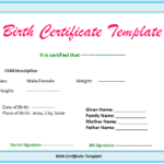 Editable Birth Certificate Template