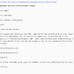Employee Certificate Of Service Template