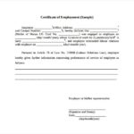 Employee Certificate Of Service Template