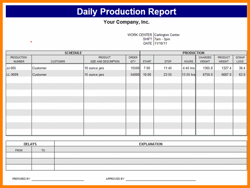 Employee Daily Report Template