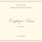 Employee Of The Year Certificate Template Free