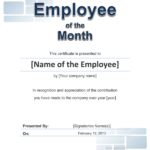 Employee Of The Year Certificate Template Free