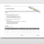 Executive Summary Project Status Report Template