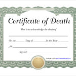 Fake Death Certificate Template