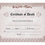 Fake Death Certificate Template