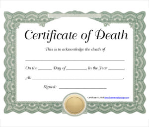 Image 1 for Fake Death Certificate Template Dangers