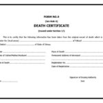 Fake Death Certificate Template