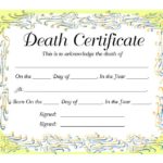 Fake Death Certificate Template