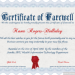 Farewell Certificate Template