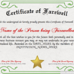 Farewell Certificate Template