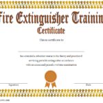 Fire Extinguisher Certificate Template