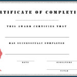 Free Certificate Of Completion Template Word