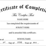 Free Certificate Of Completion Template Word