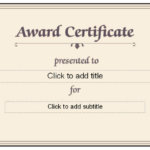 Free Certificate Templates For Word 2007