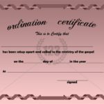 Free Ordination Certificate Template