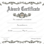 Free Printable Blank Award Certificate Templates