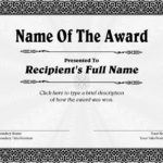 Free Printable Blank Award Certificate Templates