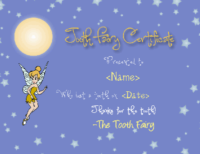 Free Tooth Fairy Certificate Template