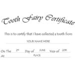 Free Tooth Fairy Certificate Template