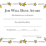 Good Job Certificate Template