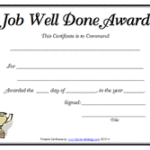 Good Job Certificate Template