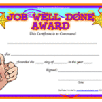 Good Job Certificate Template