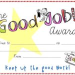 Good Job Certificate Template