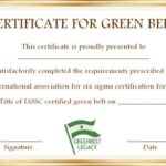 Green Belt Certificate Template