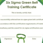 Green Belt Certificate Template