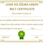 Green Belt Certificate Template