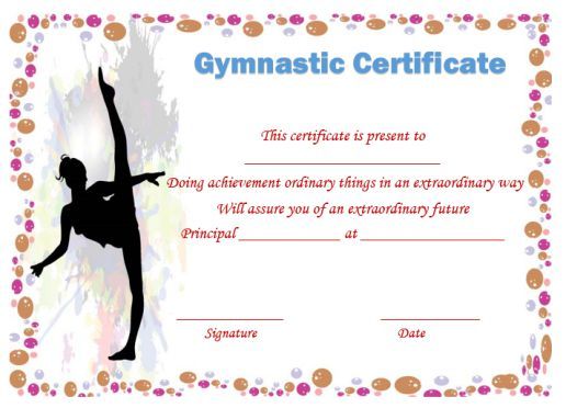 Gymnastics Certificate Template