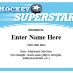 Hockey Certificate Templates