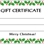 Homemade Christmas Gift Certificates Templates