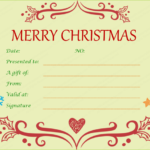 Homemade Christmas Gift Certificates Templates