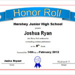 Honor Roll Certificate Template