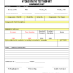 Hydrostatic Pressure Test Report Template