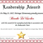 Leadership Award Certificate Template